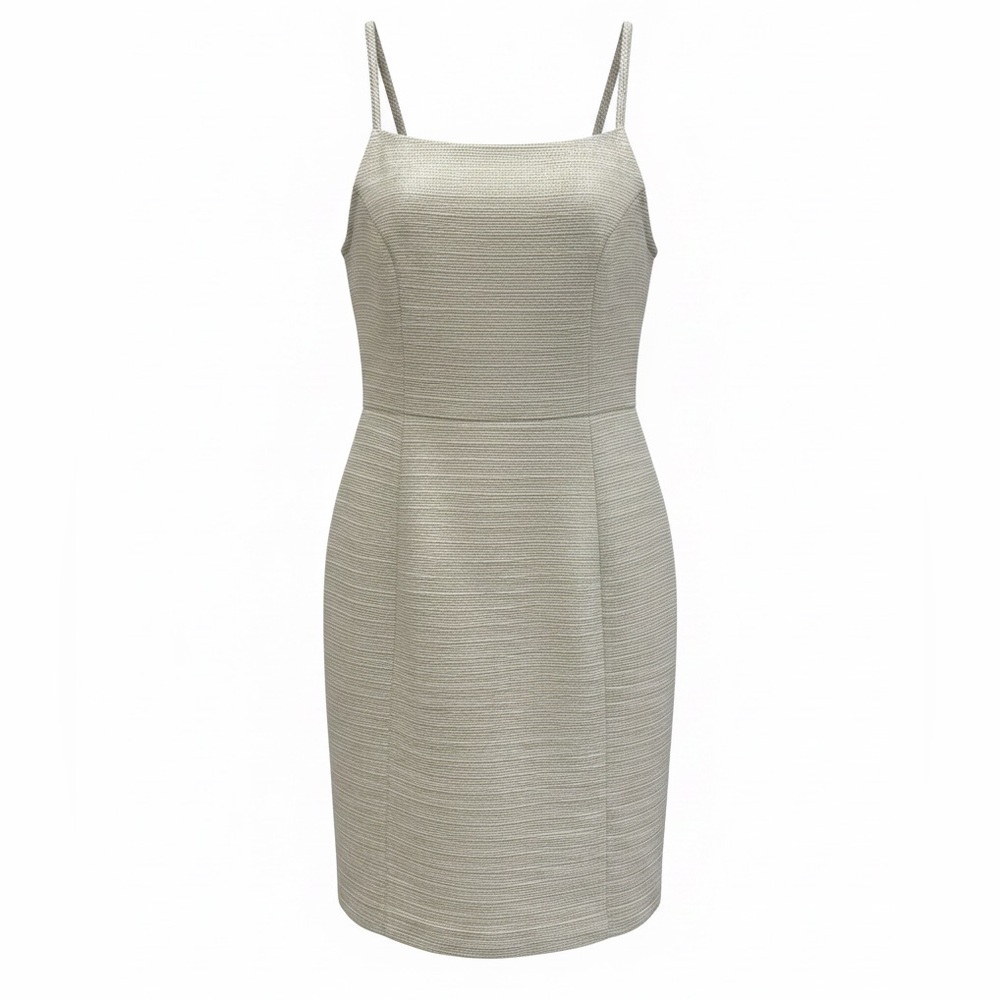Paper Crown Ivory Metallic Textured Cocktail Dress Size 6